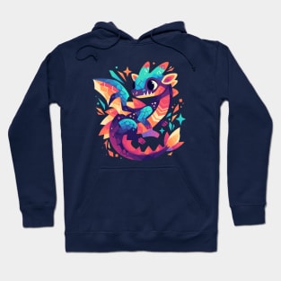 Cute Geometrical Colorful Dragon Hoodie